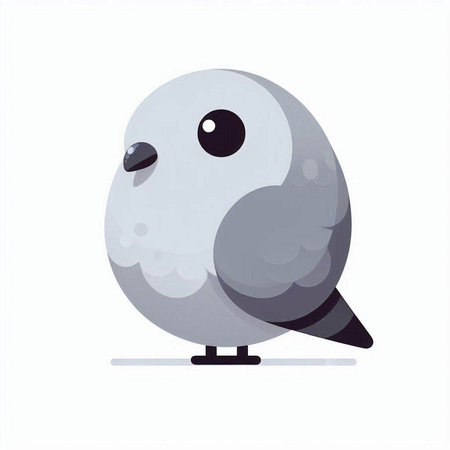 Cute little bird isolated on a white background. Vector illustration.のイラスト素材