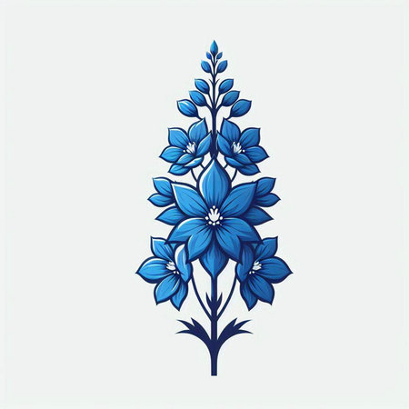Blue floral ornament on white background. Vector illustration for your design.のイラスト素材