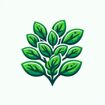 Leaf logo. Green leaves on a white background. Vector illustration.