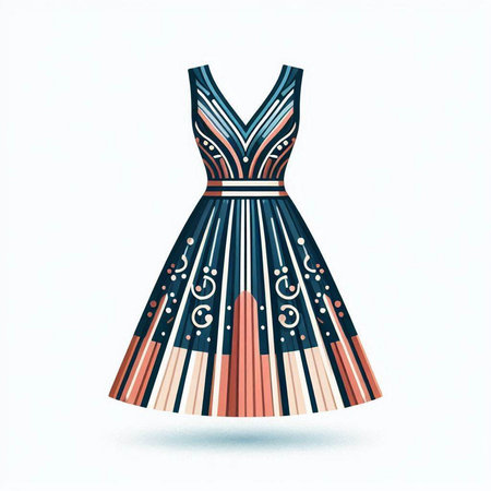 Fashionable women's dress design, vector illustration eps 10.のイラスト素材