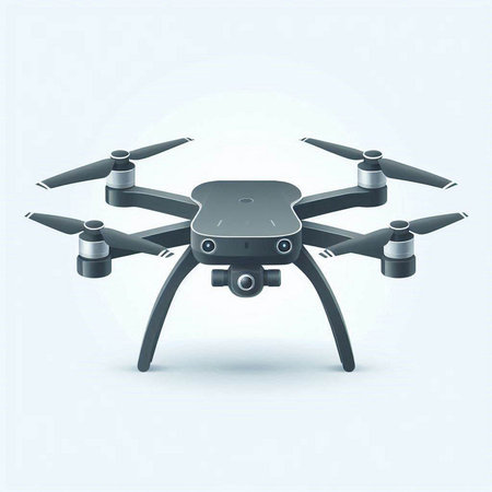 Drone with camera on a white background. 3d rendering.