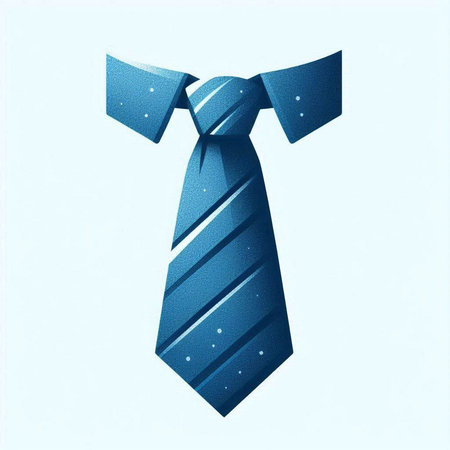Illustration of a blue necktie on a blue background with starsのイラスト素材