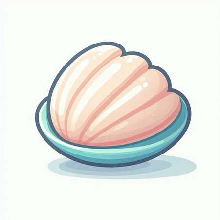 Sea shell isolated on white background. Cartoon style. Vector illustration.のイラスト素材