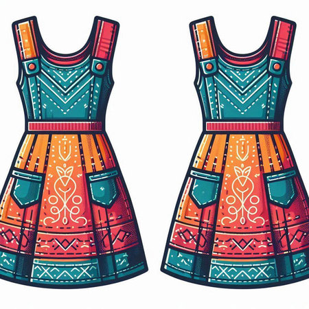 Fashionable woman's dress. Vector illustration in vintage style.のイラスト素材