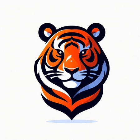 Tiger head vector illustration. This illustration can be used as a print on t-shirts and bagsのイラスト素材