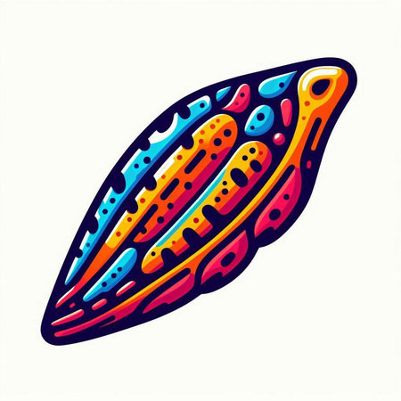 Illustration of a stylized seashell on a white background.のイラスト素材