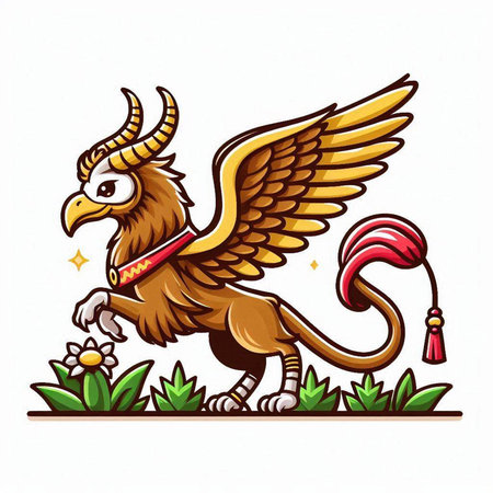 Vector illustration of a stylized viking warrior with a spear.のイラスト素材