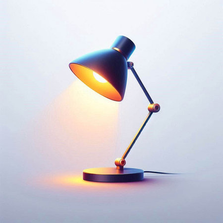 Table lamp on white background. 3d render. Computer digital drawing.