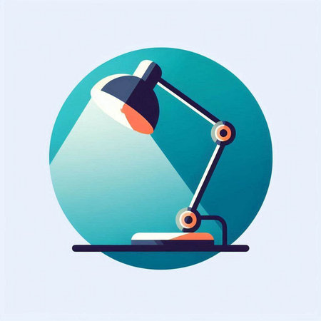 Table lamp icon. Vector illustration. Flat design style eps 10のイラスト素材