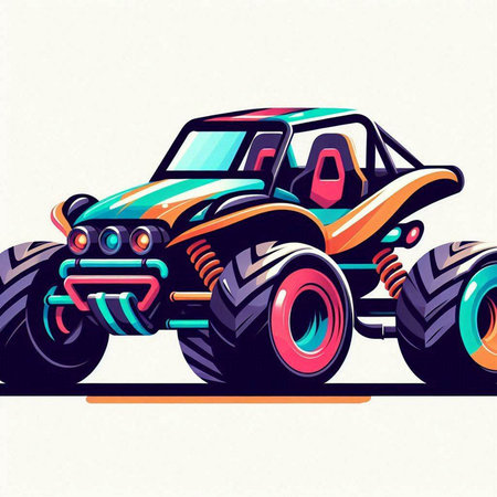 Off-road vehicle. Vector illustration in retro style for your design
