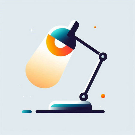 Table lamp vector icon. Illustration of a desk lamp. Vector illustration.