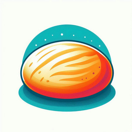 Illustration of a cartoon bread isolated on a white background - vector