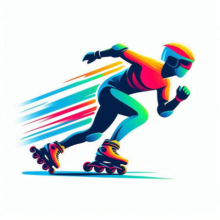Roller skater vector illustration, sport and active lifestyle concept.