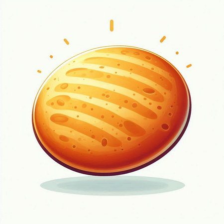 Illustration of a cartoon cheese ball on a white background, vector illustrationのイラスト素材