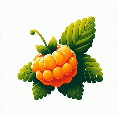 Raspberry isolated on white background. Vector illustration. Eps 10.