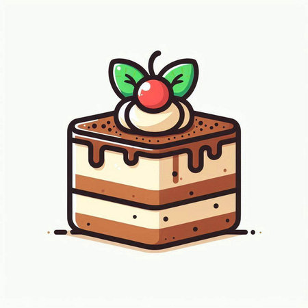 Cake doodle icon, vector illustration. Hand drawn cartoon style.