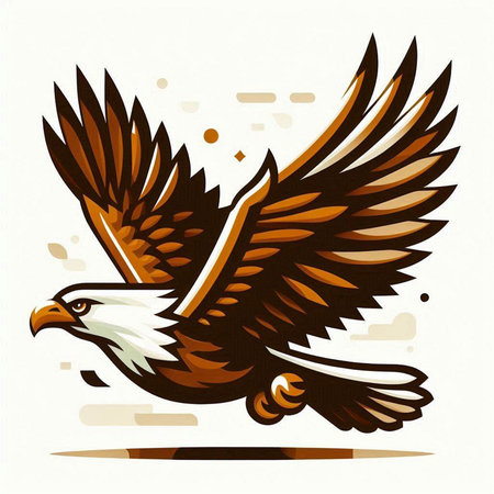Eagle flying in the air. Vector illustration of an american eagle.のイラスト素材