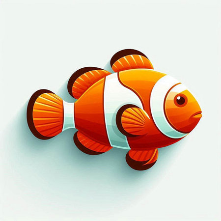 Clown fish isolated on white background. Vector illustration. Eps 10のイラスト素材
