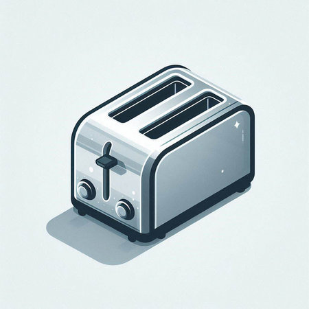 Isometric toaster on a white background. 3d illustration.のイラスト素材