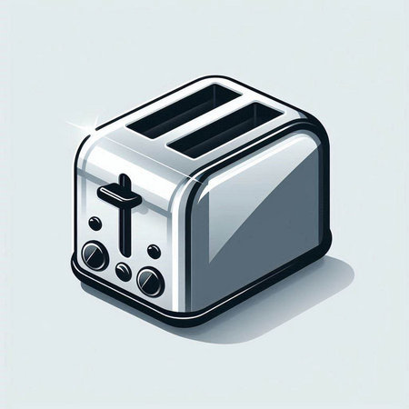 Illustration of a toaster in isometric 3d style.のイラスト素材