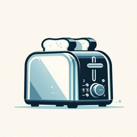 Illustration of a toaster in retro style. Vector illustration.