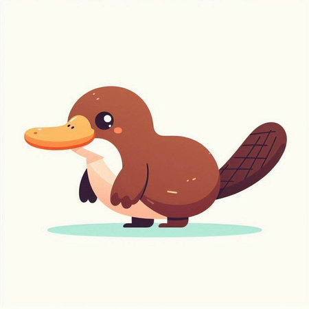 Cute cartoon duck. Vector illustration. Isolated on white background.のイラスト素材