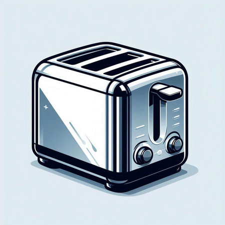 vector illustration of toaster isolated on white background. Eps 10.のイラスト素材