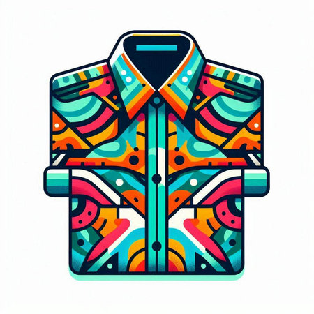 Illustration of a colorful jacket on a white background, vector illustrationのイラスト素材