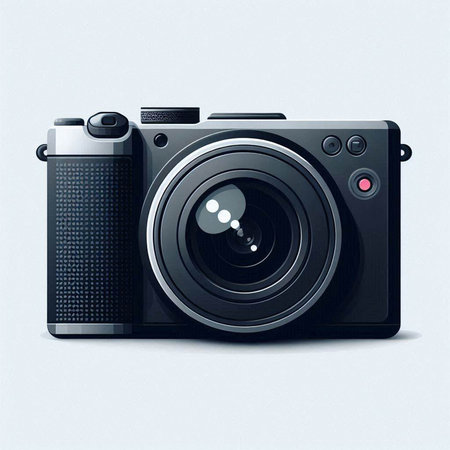 Digital camera isolated on white background. Vector illustration. Eps 10.