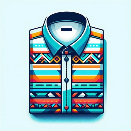 Colorful illustration of a shirt with a tribal pattern. Vector illustration.