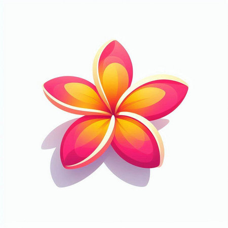 Frangipani flower on white background. Vector Illustration.のイラスト素材