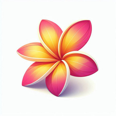 Frangipani flower on a white background. Vector illustration.のイラスト素材