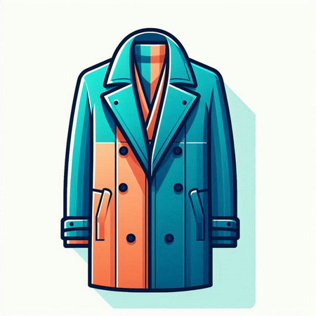 Vector illustration of a coat. Isolated on a white background.のイラスト素材