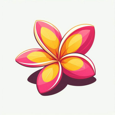Frangipani flower isolated on white background. Vector illustration.のイラスト素材