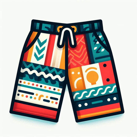 Swimming trunks isolated on a white background. Vector illustration.