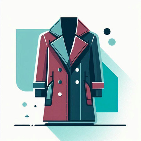 Vector illustration of a coat in retro style. Fashionable clothes.のイラスト素材