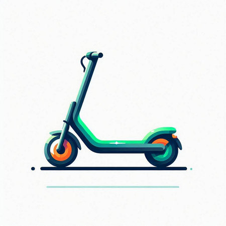 Modern scooter isolated on white background. Vector illustration in flat style.のイラスト素材