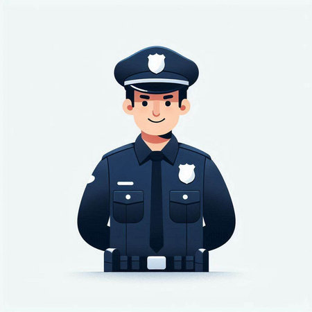 Policeman in uniform. Policeman in uniform. Vector illustration.