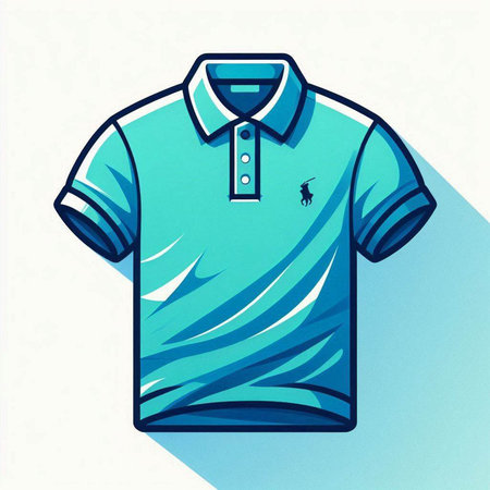 Blue polo shirt isolated on a white background. Vector illustration.のイラスト素材