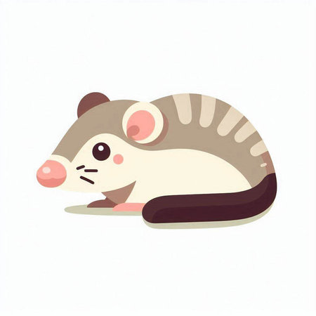 Cute cartoon rat isolated on a white background. Vector illustration.のイラスト素材