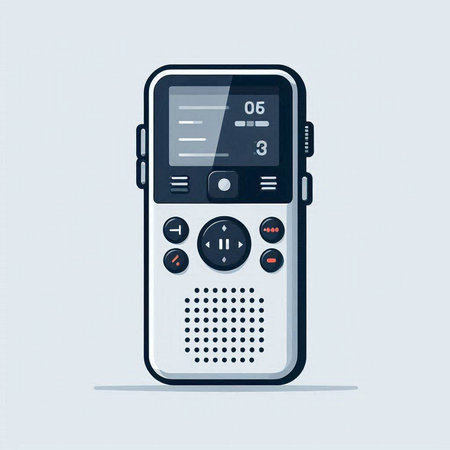 Retro radio remote control isolated on gray background. Vector illustration.