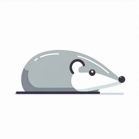 Illustration of a mouse on a white background. Vector illustration.のイラスト素材