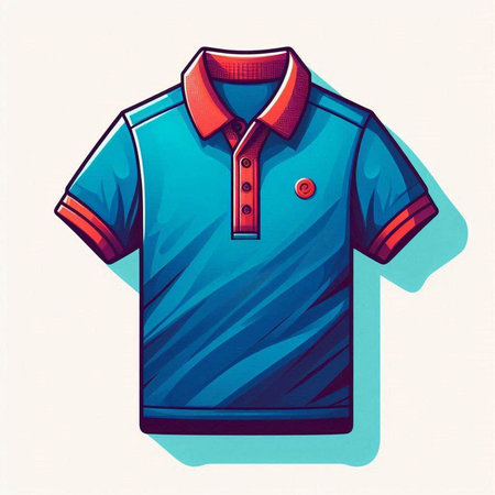 Colored polo shirt on a white background. Vector illustration.のイラスト素材