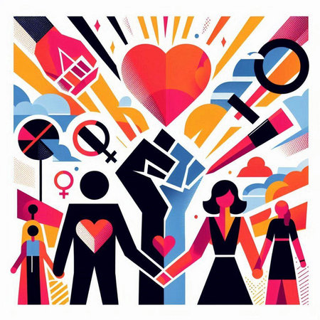 Vector illustration of love concept, couple in love, valentine dayのイラスト素材