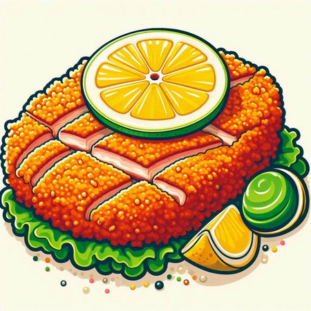 Sushi roll with lemon and caviar. Vector illustration. EPS 10のイラスト素材