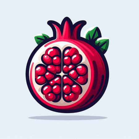 Pomegranate fruit vector illustration. Cartoon pomegranate iconのイラスト素材
