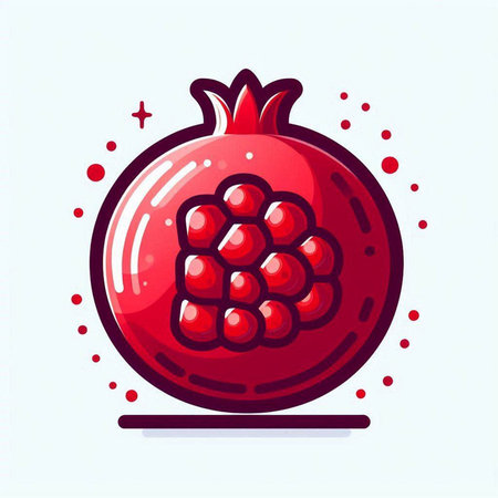 Pomegranate fruit icon. Vector illustration in flat style.のイラスト素材