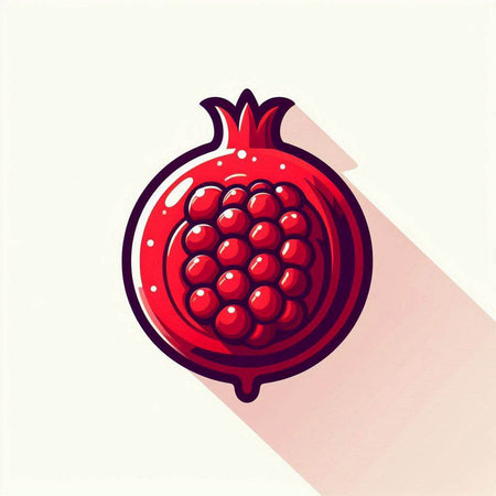 Pomegranate icon, vector illustration. Flat design style.のイラスト素材