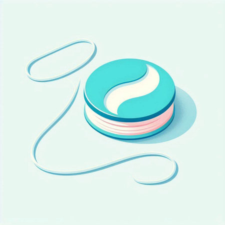 cosmetic cream in the form of a circle on a blue backgroundのイラスト素材
