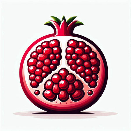 Pomegranate fruit on a white background. Vector illustration.のイラスト素材